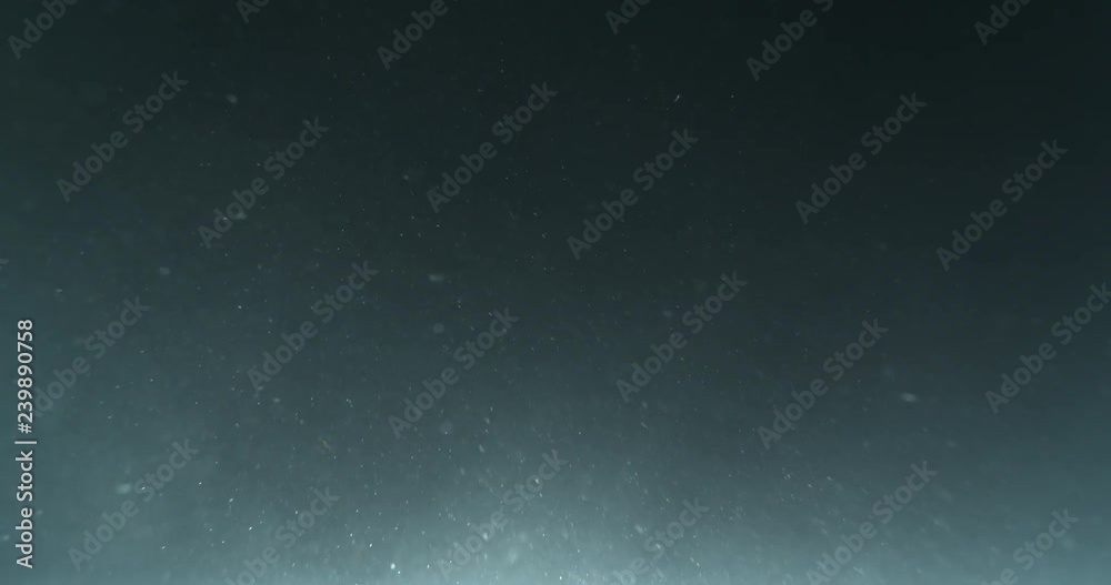 Real underwater illuminated particles in slow motion. Ocean floor bubbles. Particles, rays of light. Real underwater snow dust . Deep under sea level. Floating plankton. Marine background VFX element.