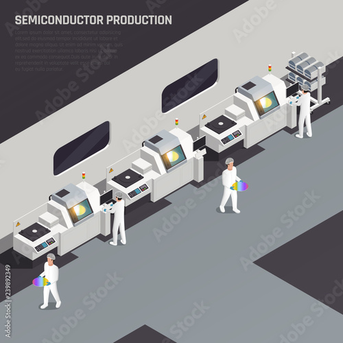 Semiconductor Production Isometric Background