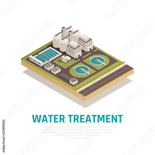 Water Treatment Isometric Composition 