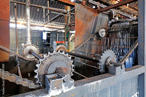 Transmission gear of steel spade production line