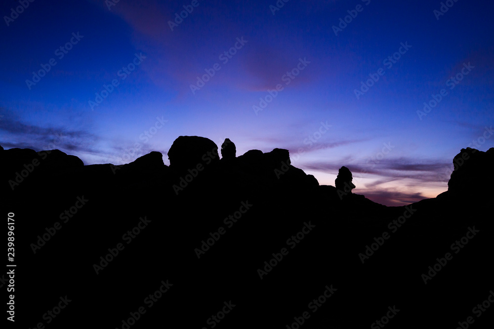 Desert Formation Sunset Silhouette at White Pocket, Vermilion Cliffs National Monument, Arizona