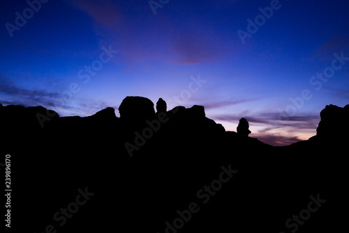 Desert Formation Sunset Silhouette at White Pocket  Vermilion Cliffs National Monument  Arizona