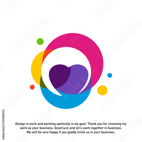 Love Heart Creative logo concepts, abstract colorful icons, elements and symbols, template - Vector