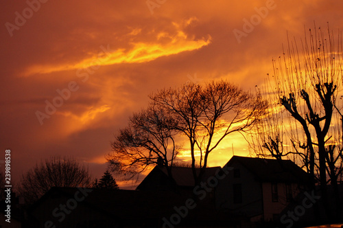 Sunset over rooftops