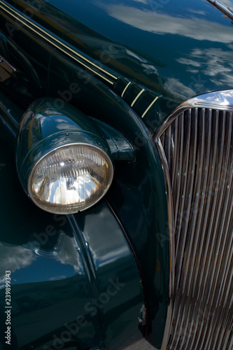 old classic car headlight