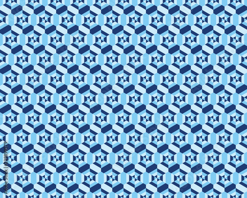 Geometric camouflage hexagon seamless pattern, vector illustration