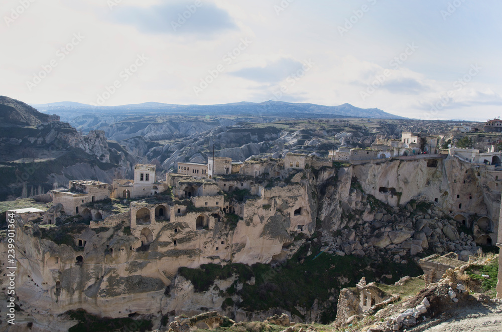City view at Cappadocia with old houses on the rocks