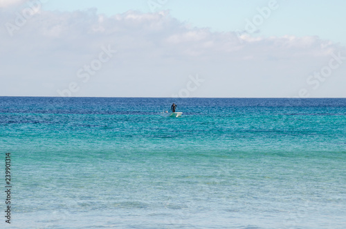 Photograph of the blue sea in Menorca