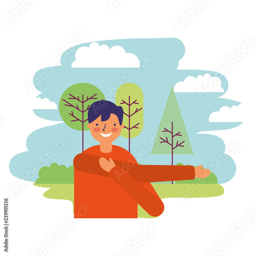 man stretching daily routine outdoors