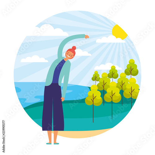 woman daily routine outdoors