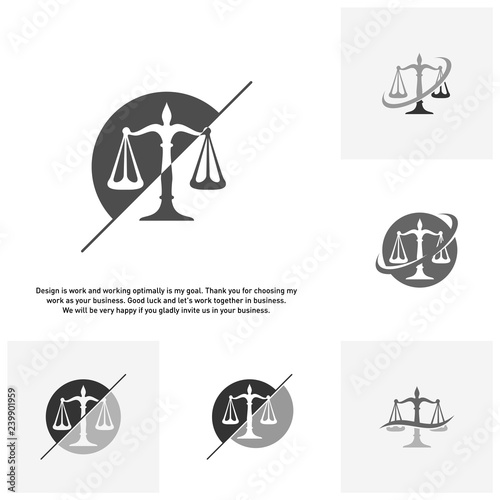 Set of Law Firm Logo design template. Scales logo concepts. Law firm logo vector