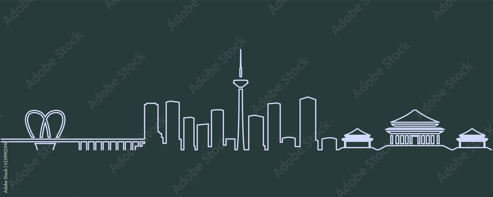 Fototapeta premium Shenyang Single Line Skyline