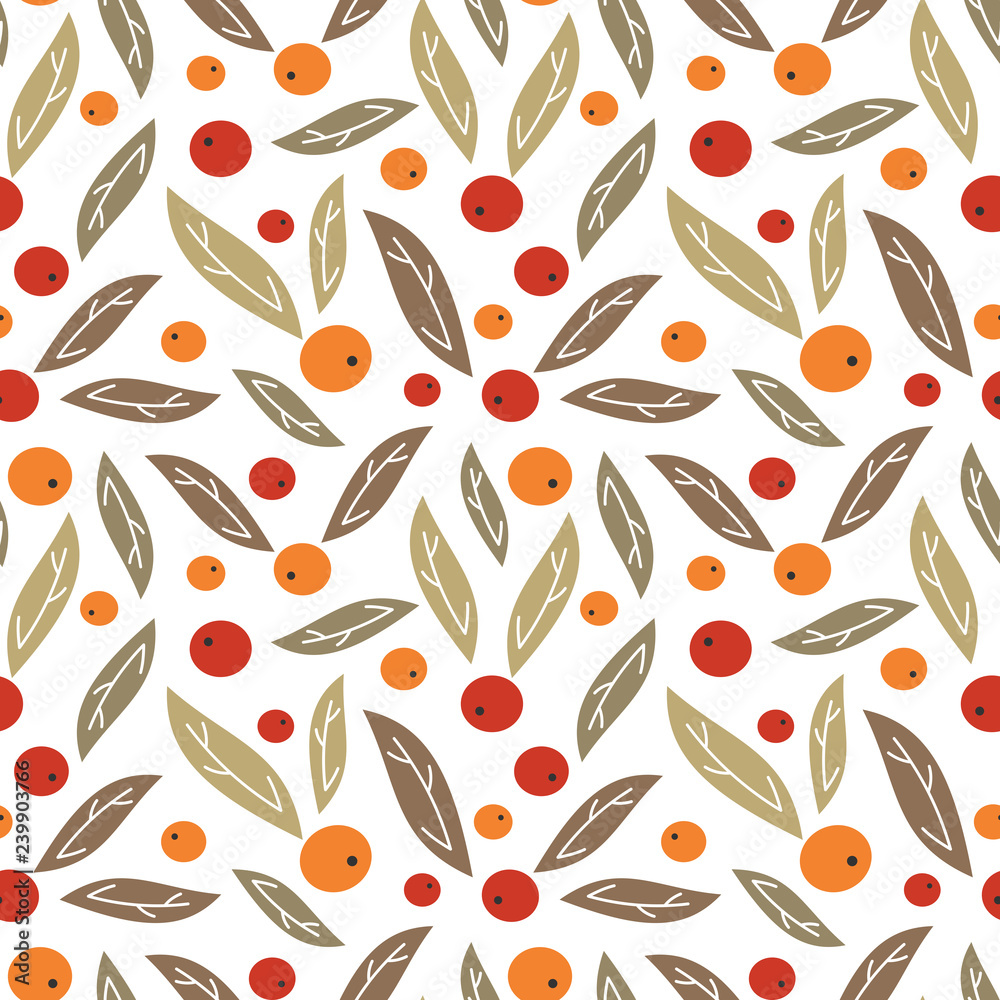 cute seamless vector pattern background illustration with berries and leaves cute seamless vector pattern background illustration with berries and leaves