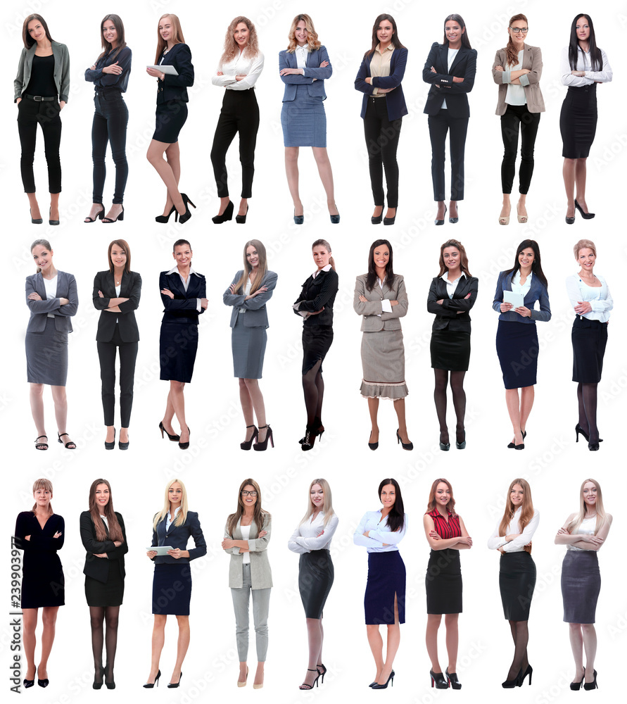 Obraz premium collage of successful modern businesswoman. isolated on white