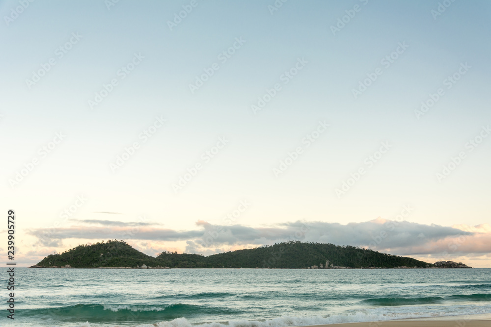 Panoramic view of the Campeche Island (Ilha do Campeche), in Florianopolis, Brazil.
