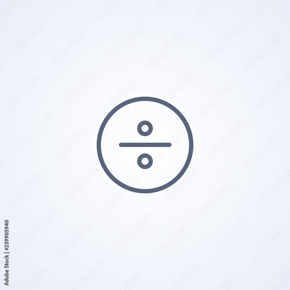 Mathematical division icon, vector best gray line icon Mathematical division icon, vector best gray line icon