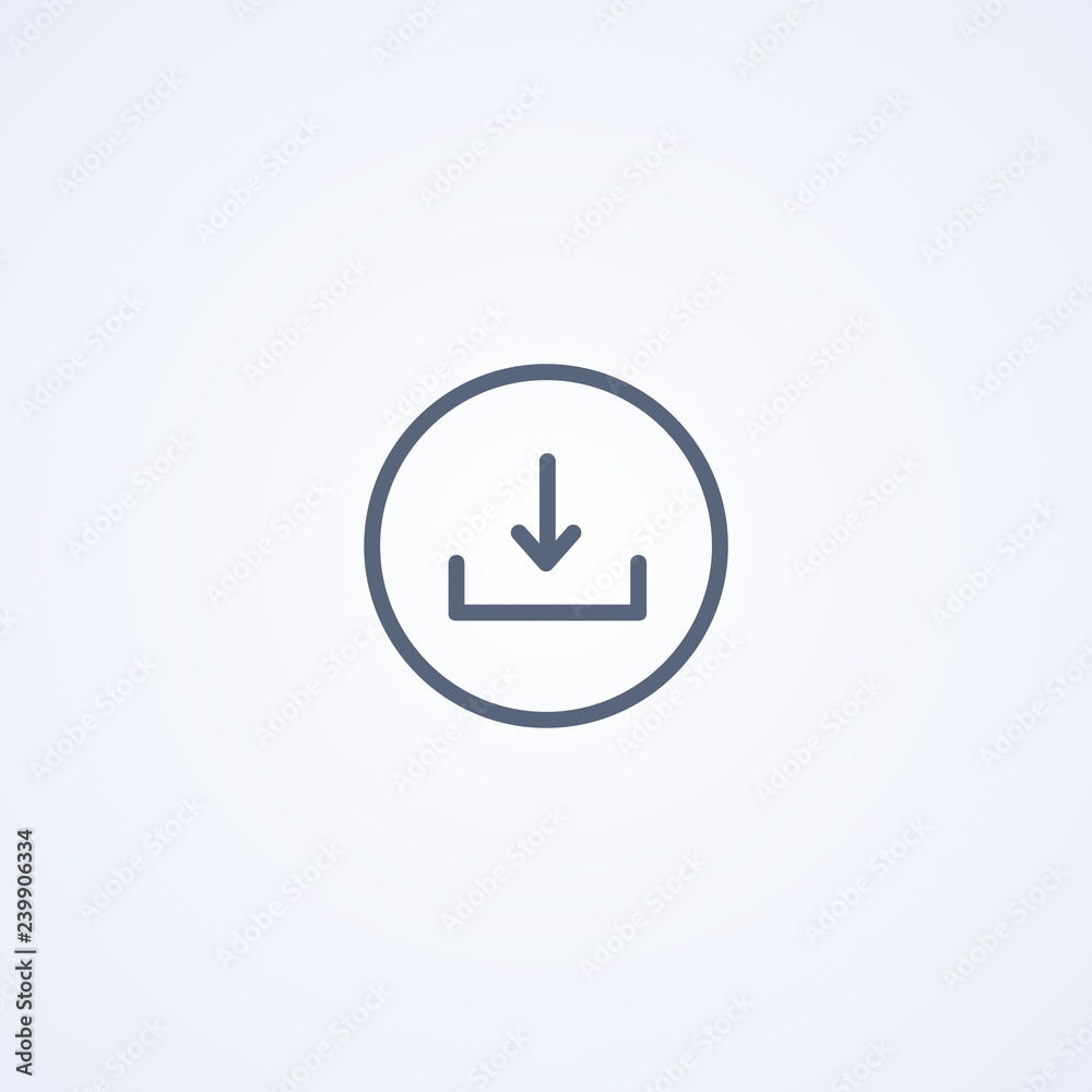 Download icon, vector best gray line icon