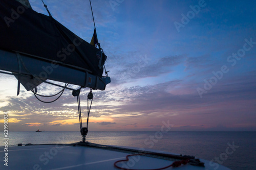 Fototapeta Naklejka Na Ścianę i Meble -  boat sunset barbados