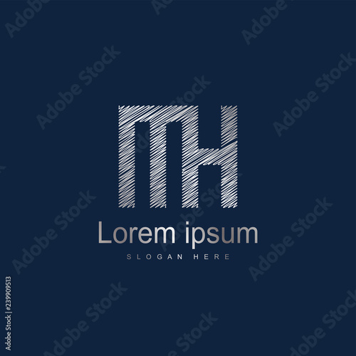 Initial Letter MH Logo Template Vector Design