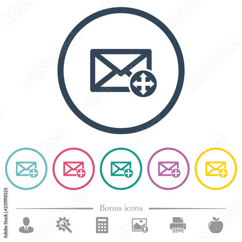 Move mail flat color icons in round outlines