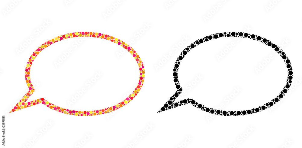 Dot hint cloud mosaic icons. Vector hint cloud icons in bright and black versions. Collages of random circle elements. Vector collages of hint cloud icons designed of irregular small circles. Dot hint cloud mosaic icons. Vector hint cloud icons in bright and black versions. Collages of random circle elements. Vector collages of hint cloud icons designed of irregular small circles.