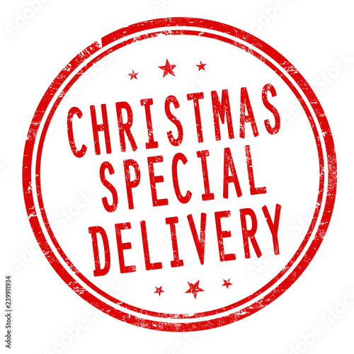 Christmas special delivery sign or stamp