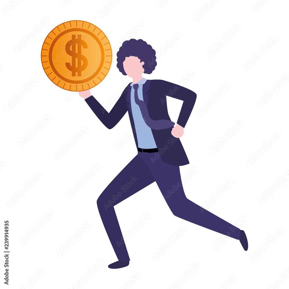 businessman with dollar sign avatar character businessman with dollar sign avatar character