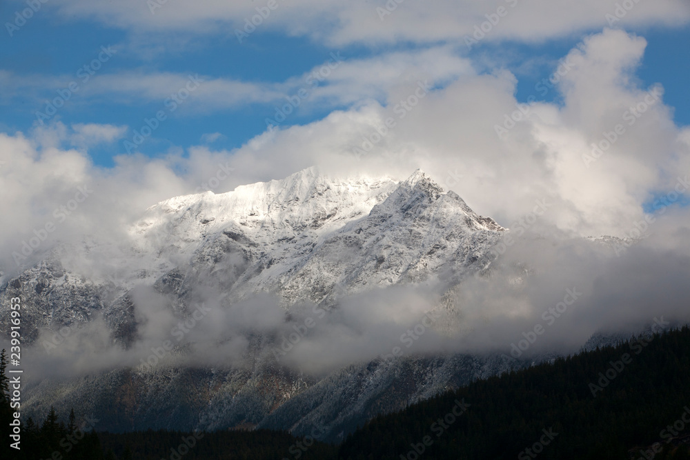 clouds over the mountains