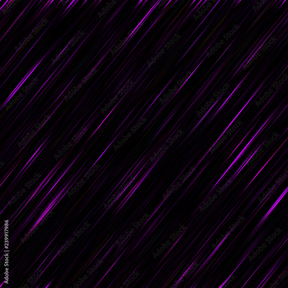 Fototapeta premium Black background shiny lines stripes color effect purple