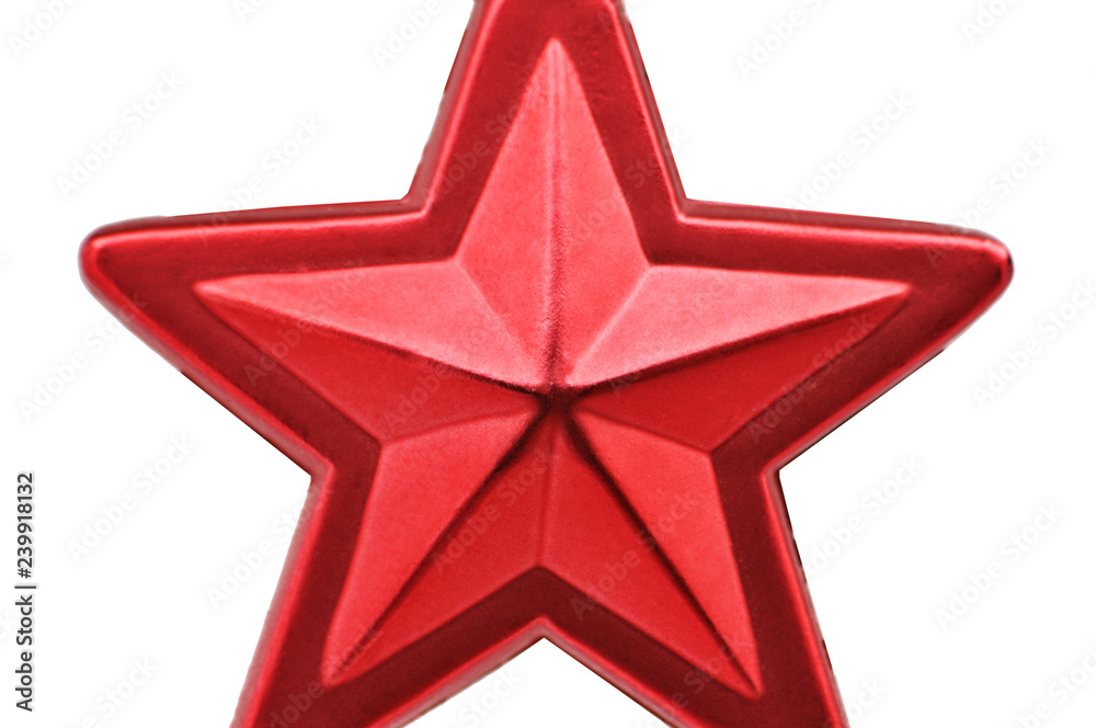 Obraz premium Christmas & New Year red star against white background