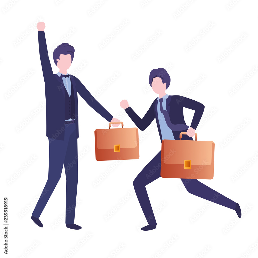 business men with portfolio avatar character business men with portfolio avatar character