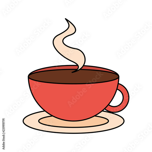 hot coffee cup on white background