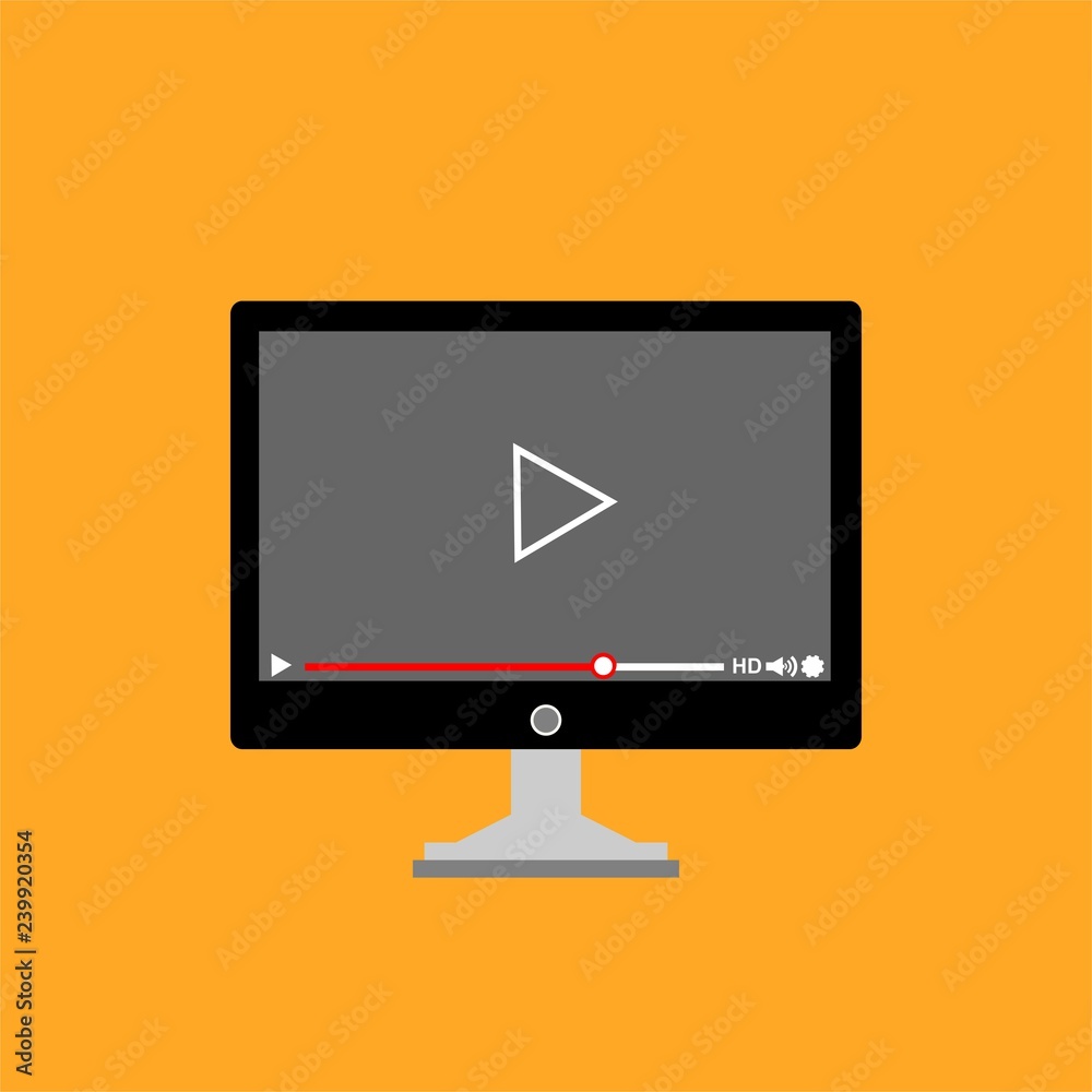 Video tutorials, study and learning concept. Vector flat illustration - Vector Video tutorials, study and learning concept. Vector flat illustration - Vector