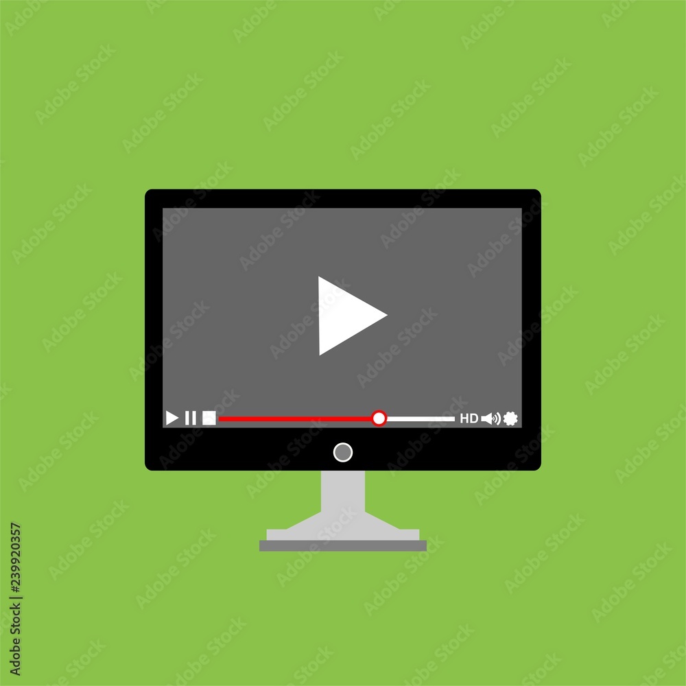 Video tutorials, study and learning concept. Vector flat illustration - Vector Video tutorials, study and learning concept. Vector flat illustration - Vector