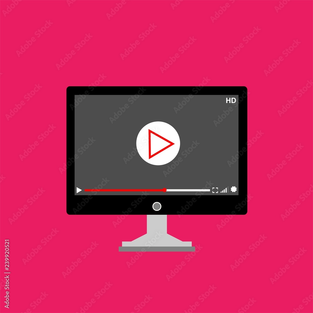 Video tutorials, study and learning concept. Vector flat illustration - Vector Video tutorials, study and learning concept. Vector flat illustration - Vector