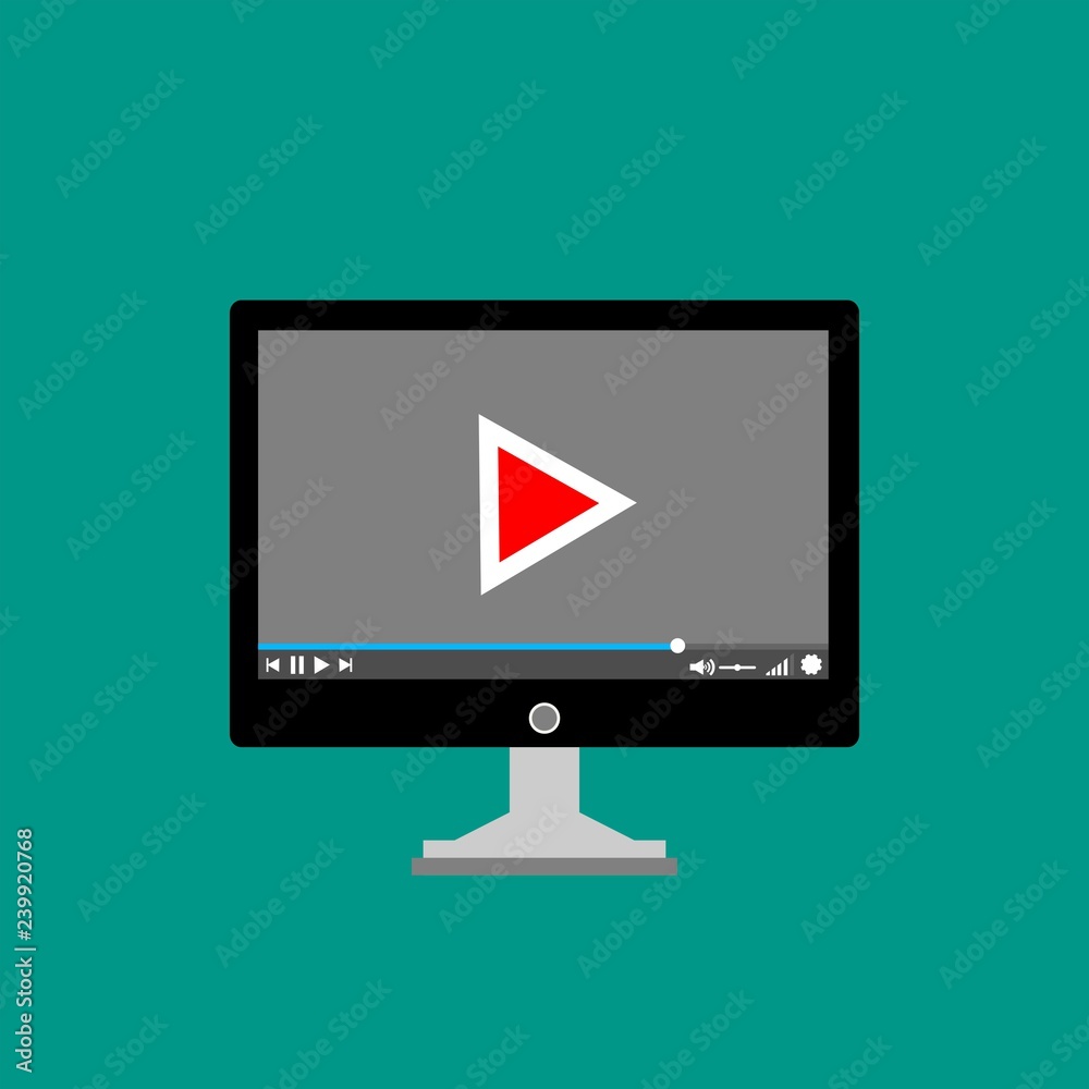 Video tutorials, study and learning concept. Vector flat illustration - Vector Video tutorials, study and learning concept. Vector flat illustration - Vector