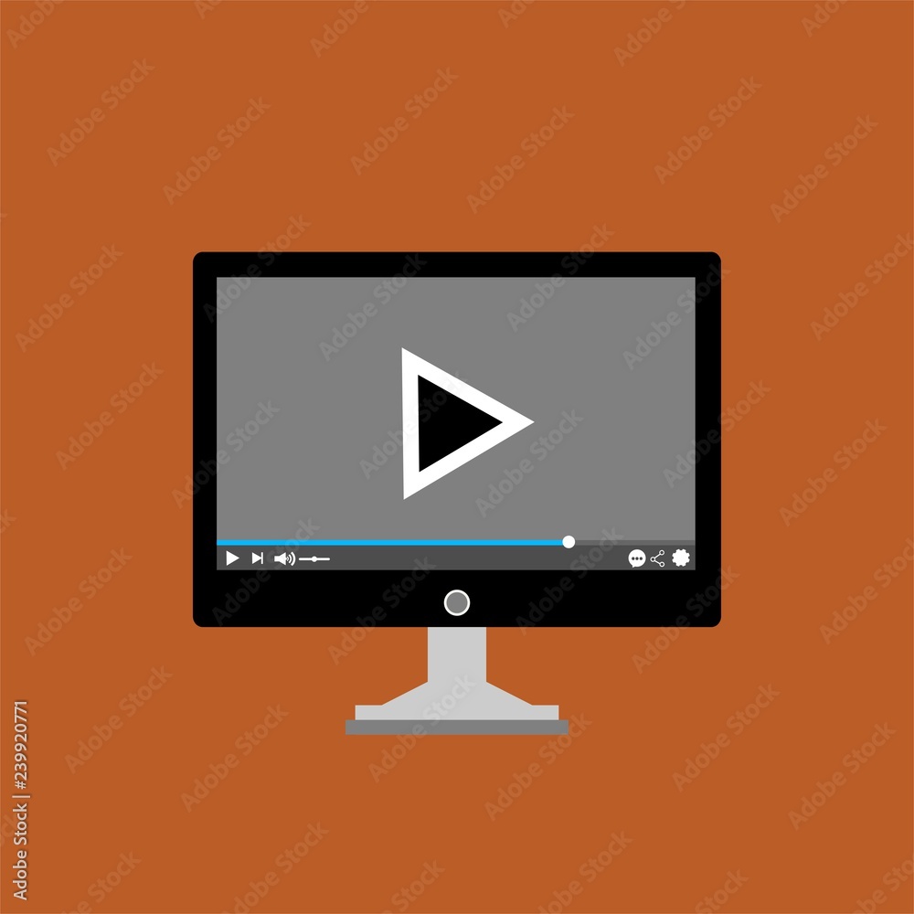 Video tutorials, study and learning concept. Vector flat illustration - Vector