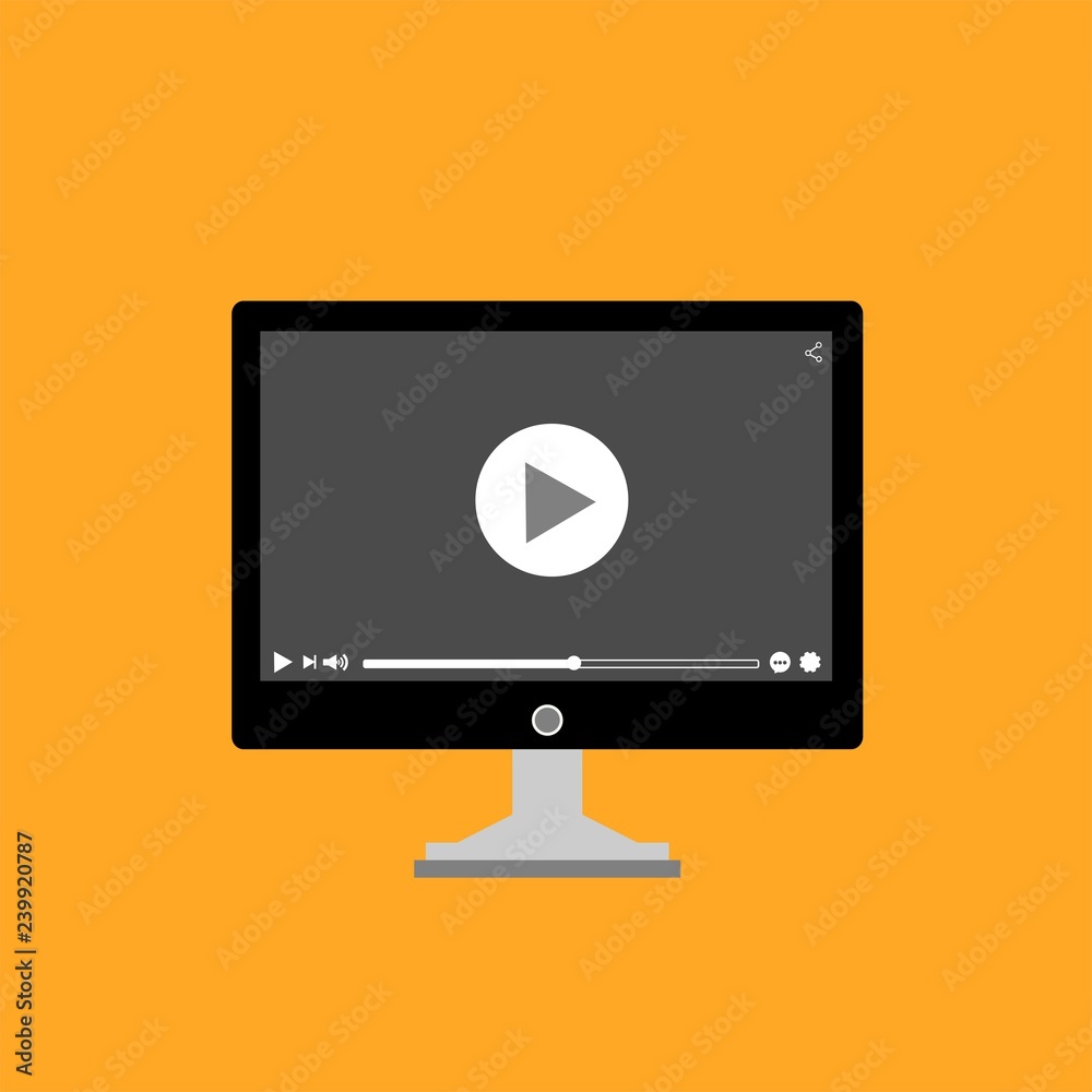 Video tutorials, study and learning concept. Vector flat illustration - Vector Video tutorials, study and learning concept. Vector flat illustration - Vector