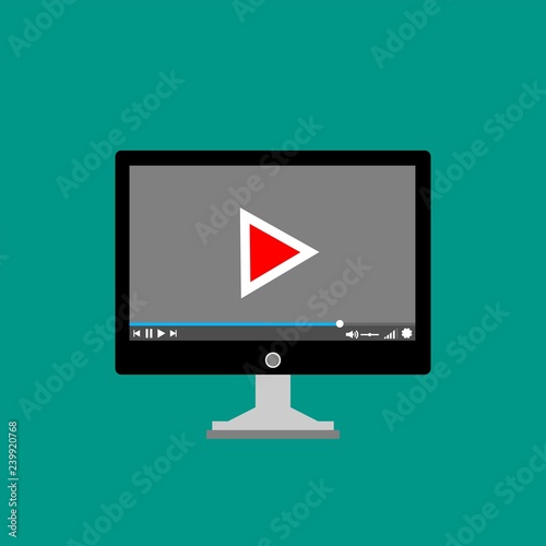 Video tutorials, study and learning concept. Vector flat illustration - Vector