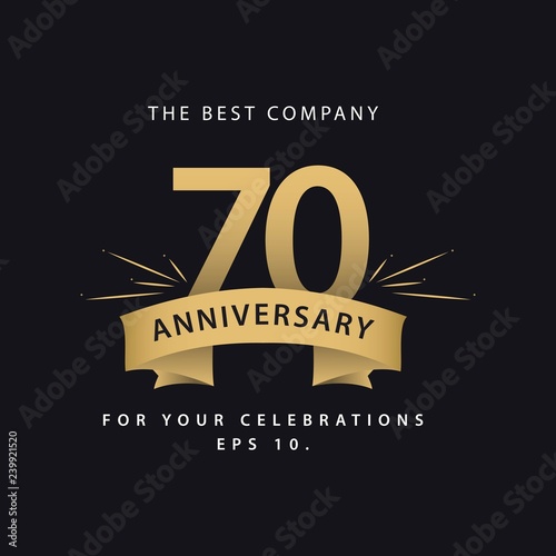 70 Year Anniversary Vector Template Design Illustration