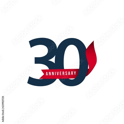 30 Year Anniversary Vector Template Design Illustration