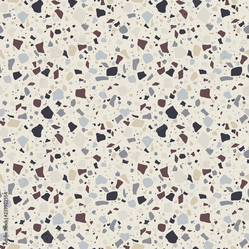 Earthy Terrazzo Seamless Pattern - Abstract Terrazzo design in earthy neutral colors