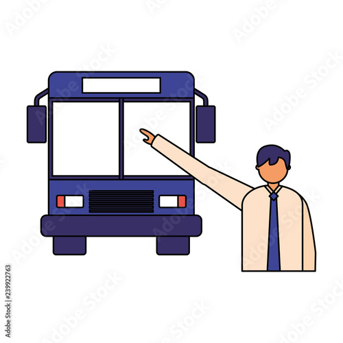 businessman taking transport bus