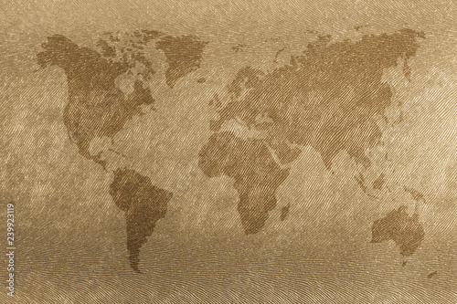 Fototapeta Naklejka Na Ścianę i Meble -  world map vintage pattern  for background in light sepia tone, grey and white