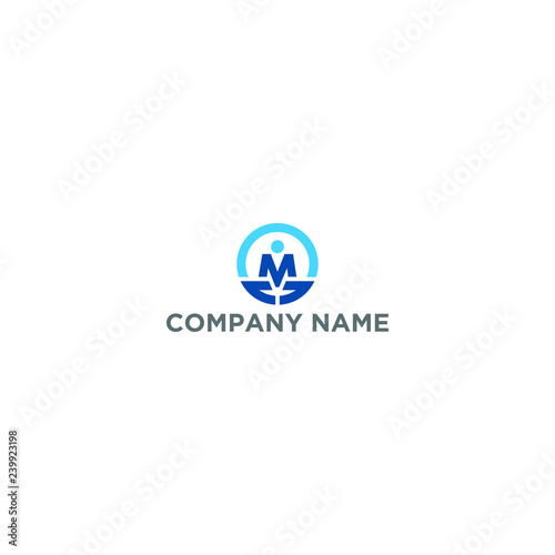 Letter M Meditation Logo Template