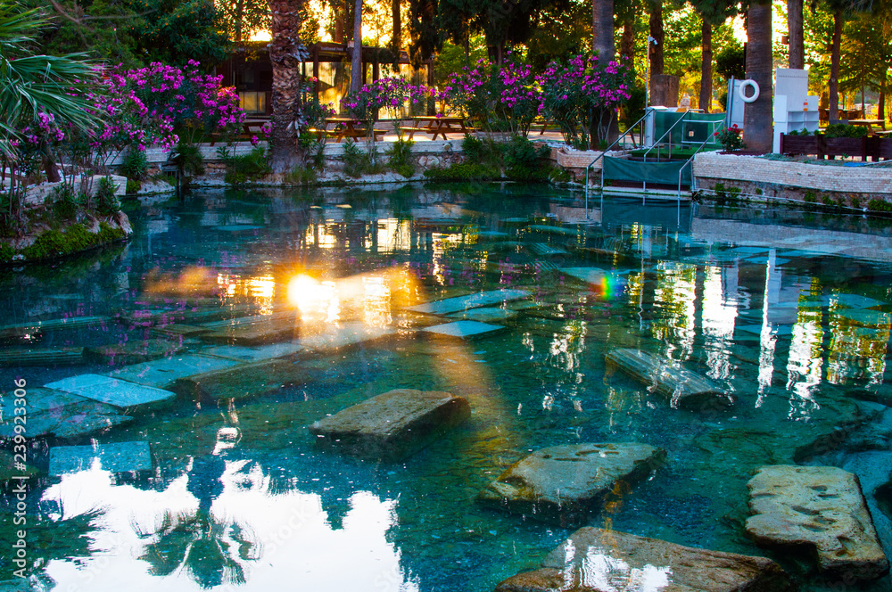 The swimming pool in the Pamukkale Turkey The swimming pool in the Pamukkale Turkey