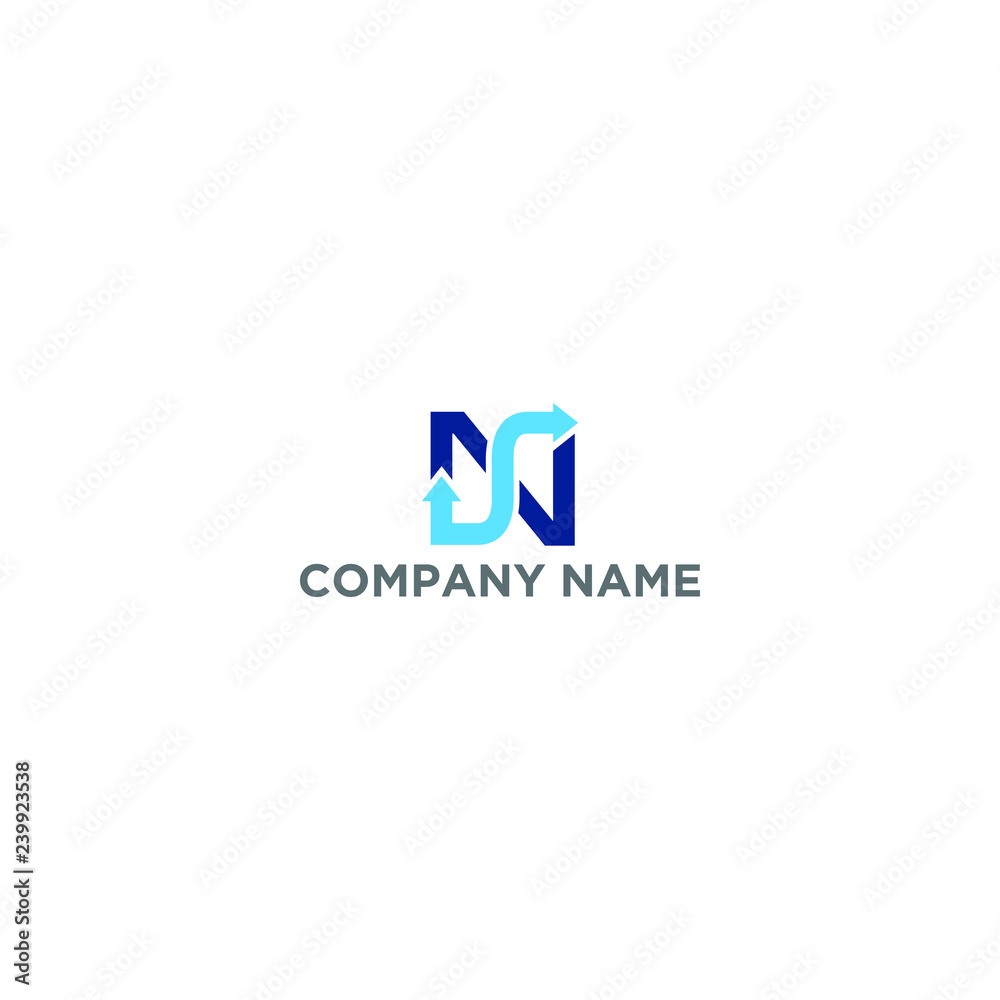 Letter SN arrow logo template Letter SN arrow logo template