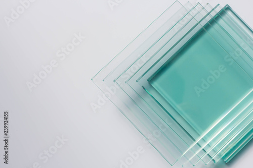 Glass Factory produces a variety of transparent glass thicknesses. photo