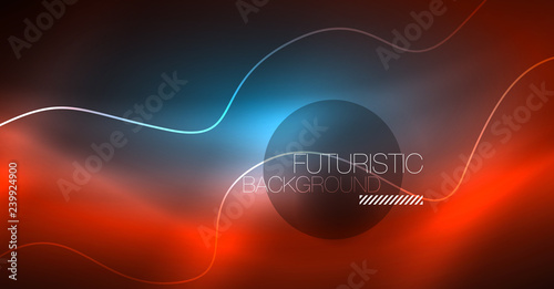 Neon lines wave background. Abstract composition