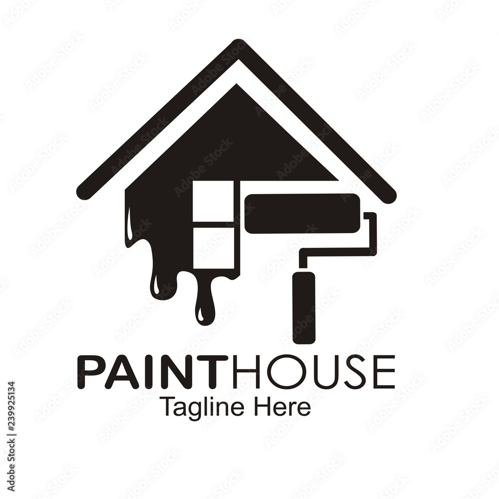 paint house logo design template. vector de Stock Adobe Stock